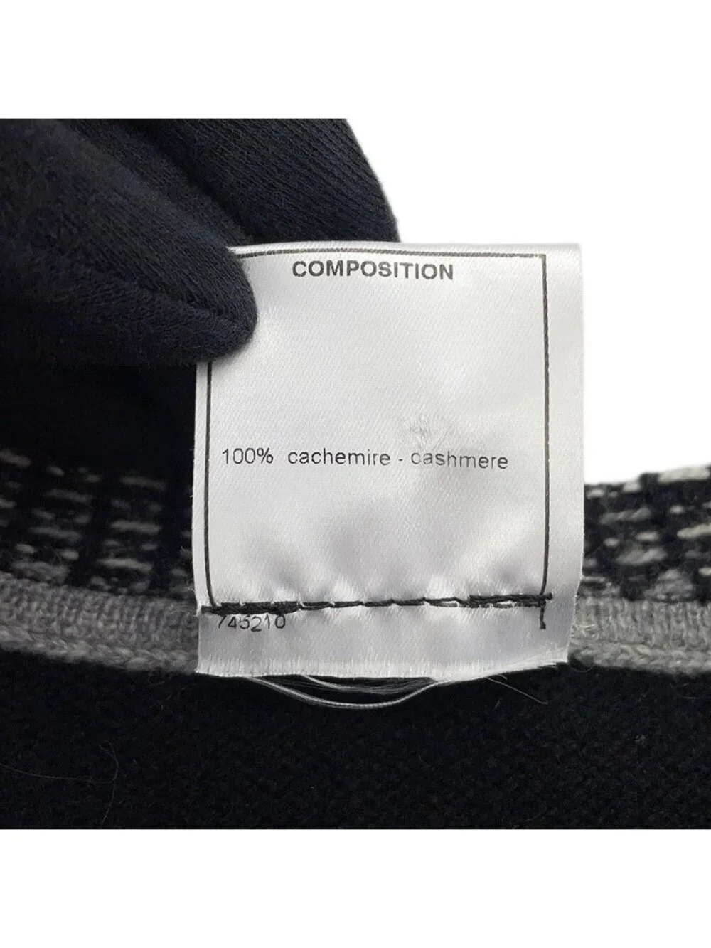 Chanel Cardigan CC Logo Cashmere 40 Black